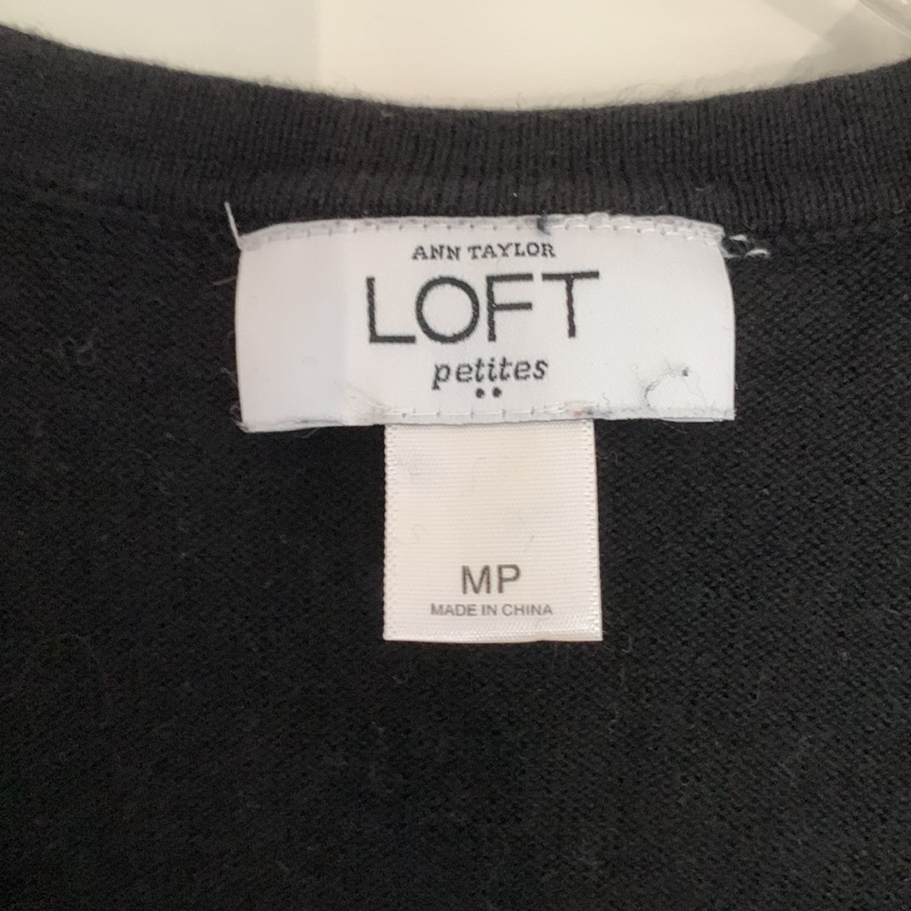 Loft black button down sweater - Picture 2 of 6